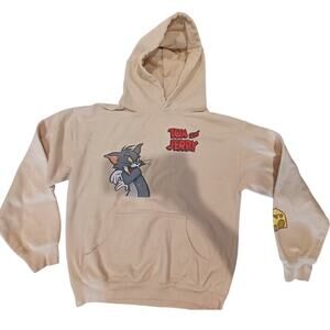 Tom and Jerry Double sided graphic hoodie Cream Size Small